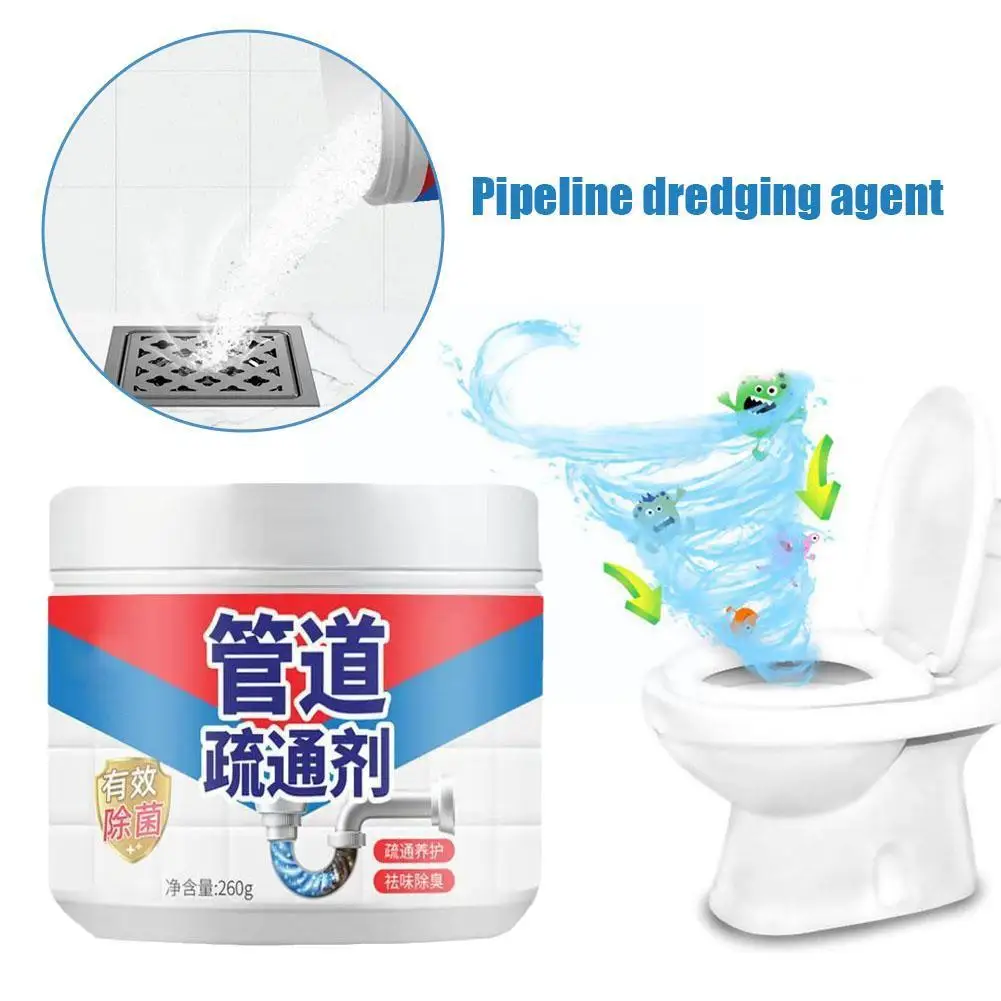 

260g DropShipping Powerful Kitchen Pipe Dredging Agent Deodorant Sink Sewer Drain Toilet Tools Cleaner Dredge Fast Cleaning U5J4