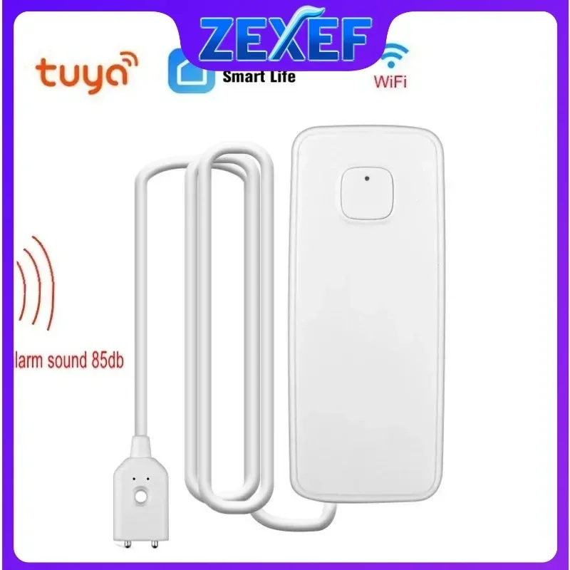 누수 센서 호스 Wifi Tuya 액세서리 경보 시스템 레벨 누출 85db 오버플로 원격 제어 패널 감지기 alexa 도구