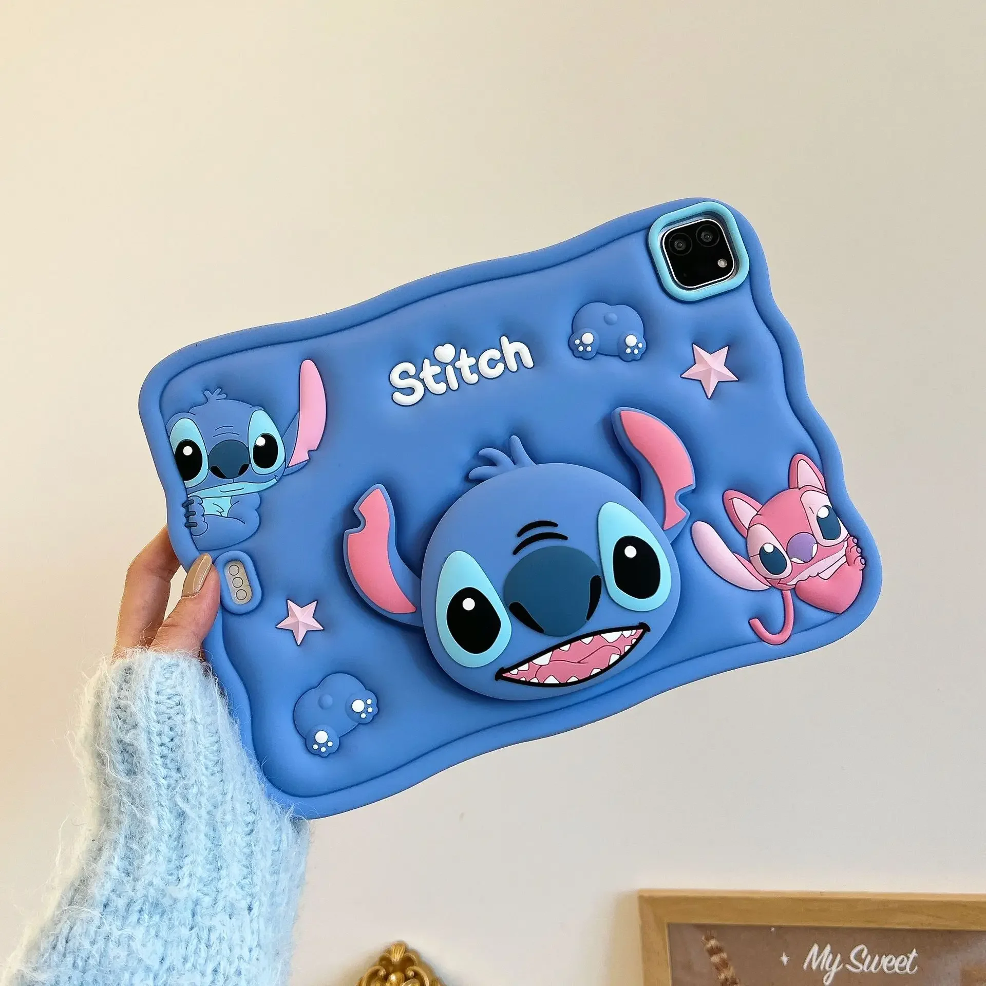 子供用シリコンスティッチタブレットケース,回転スタンド,Ipad