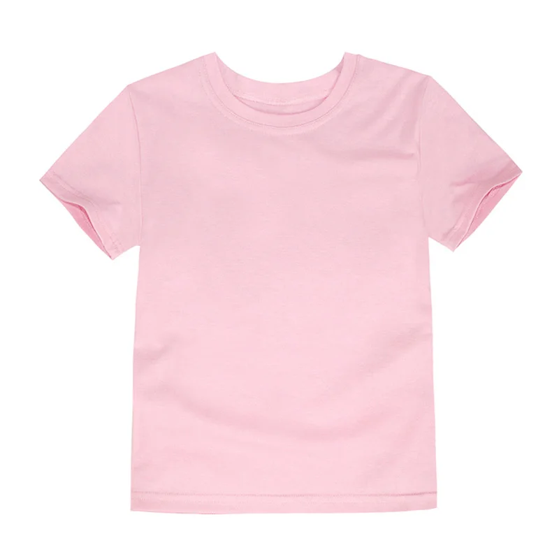 Summer Cotton T-shirts for Boys Girls Baby O-neck Short Sleeve Tops Children's Clothing Kids Solid Tees Toddler Infant Clothes 3
