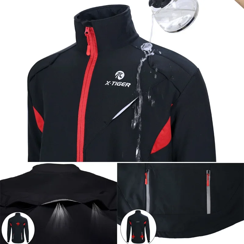 Winter Fleece Thermal Cycling Jacket Coat Windproof Bicycle Clothing Autumn Outdoors Sport Cycling Camping Hiking Jacket