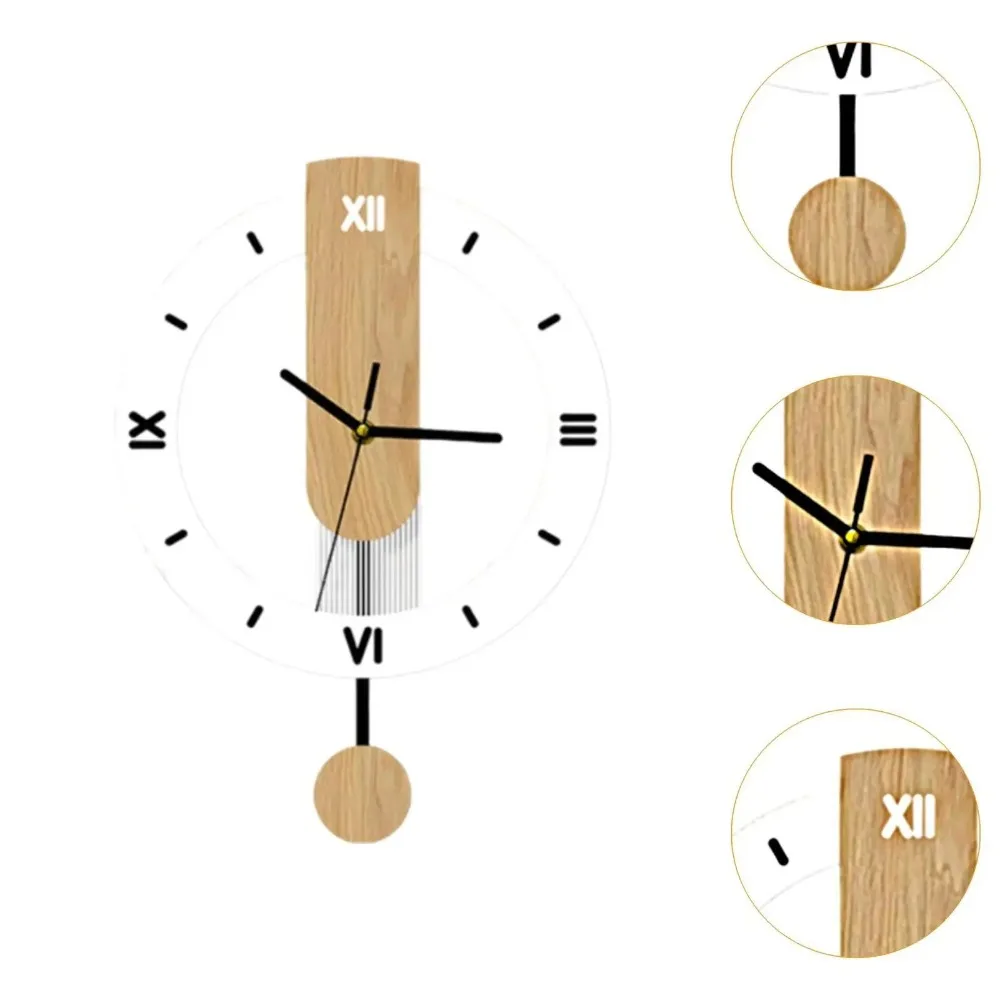 Creative Minimalist Hanging Wall Clock – Silent Vintage Acrylic Scale Design 2