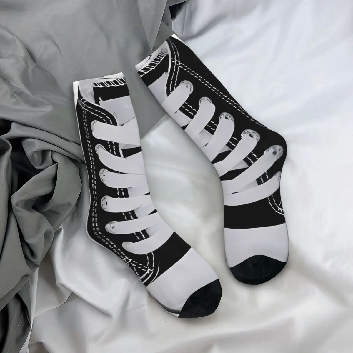 

Black Shoe Socks Funny Desgin Elegant Stockings Spring Anti Sweat Ladies Socks Medium Soft Pattern Outdoor Socks