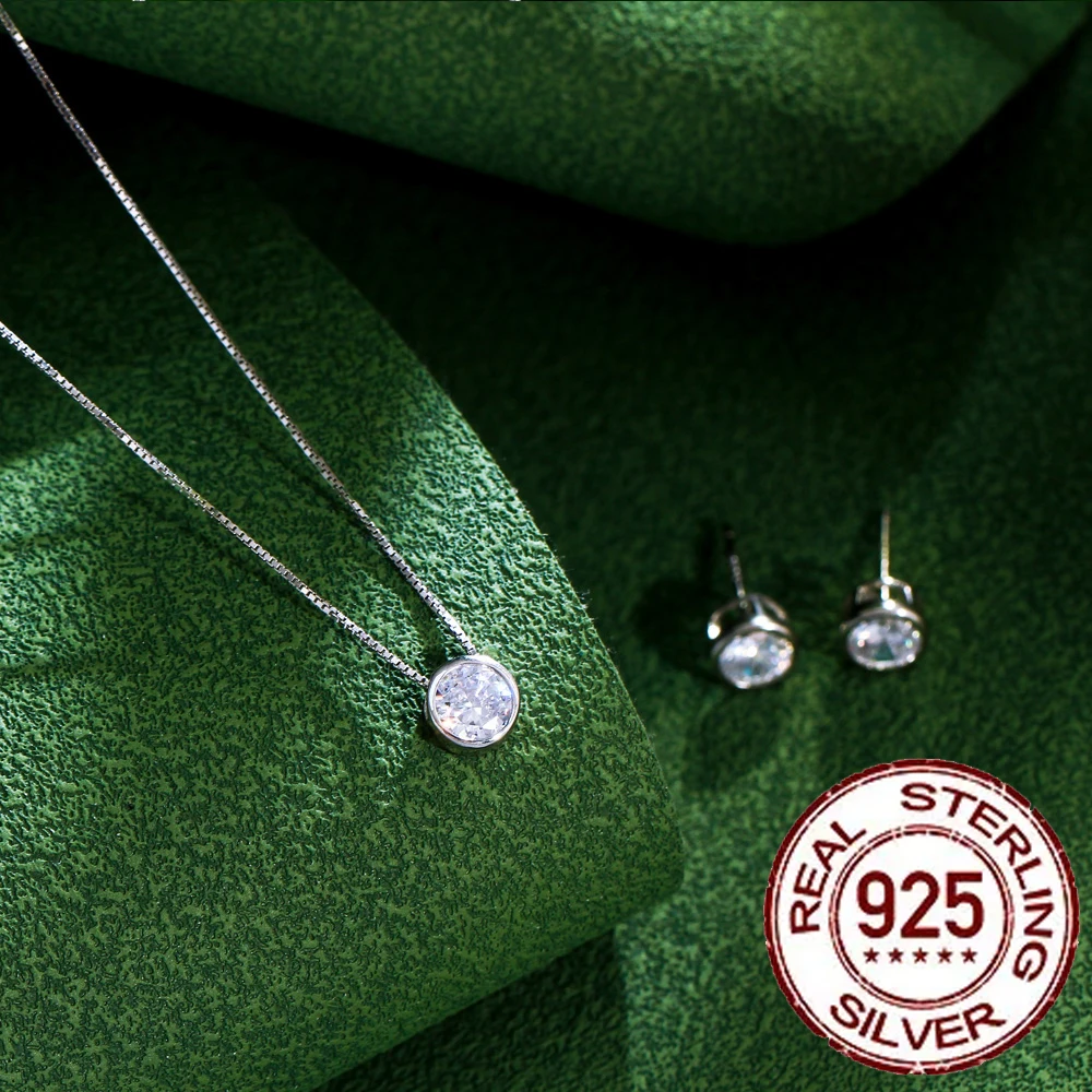 Zircons 925 Sterling Silver Jewelry Set for Women
