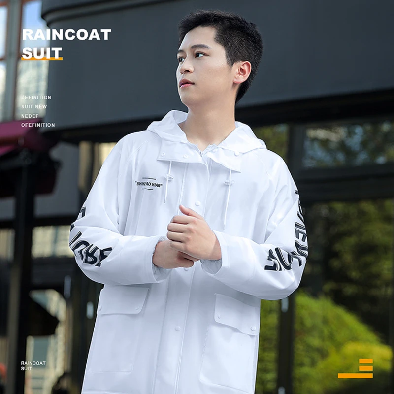 Motorcycle Raincoat Split Raincoat and Rain Pants Suit Reflective Takeaway Labor Protection Sanitation Riding PVC Men's