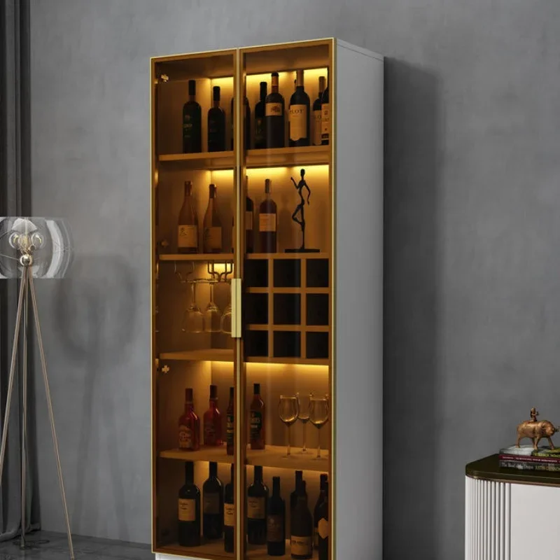 Liquor Storage Wine Cabinets Modern Glass Simplicity Corner Wine Cabinets Wall Display Botellero Vino European Furniture QF50JG