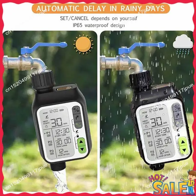 BOFO Automatic IRRIG System Garden Water Timer With Rain Sensor 3 Timing Programs Waterproof Irrigation Controller 2