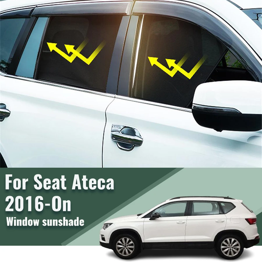 

For Seat Ateca SUV 2016-2023 2024 Magnetic Car Sunshade Shield Front Windshield Frame Curtain Rear Side Window Sun Shade Visor