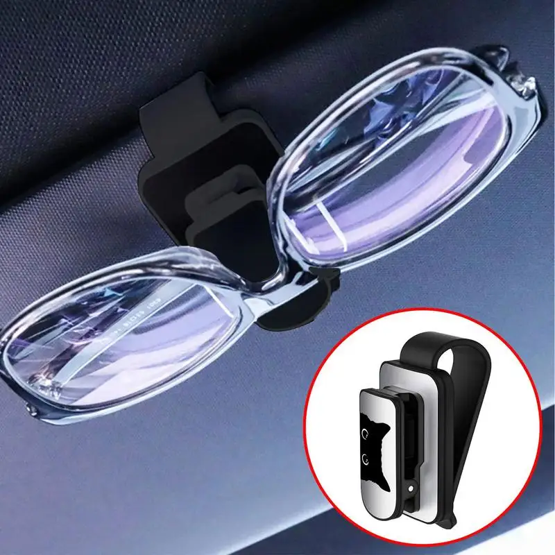 

Metal Glasses Holder Universal Car Auto Sun Visor Eyeglass Hanger Clip Magnetic Multi-Function Automobile Accessories Storage