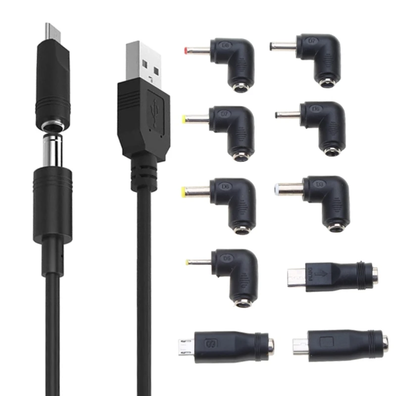 USB To DC5V Power Cable with 10 Adapters