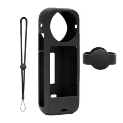 Silicone Shockproof Protective Case with Lens Cap & Wrist Strap, Anti - Scratch Soft Cover - insta360 X4