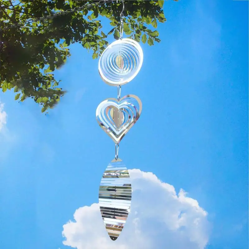 

Светоотражающие ветряные колокольчики, Репеллент для птиц, создает фантазию, спиральное вращающееся устройство, подвесные украшения для украшения дома и сада