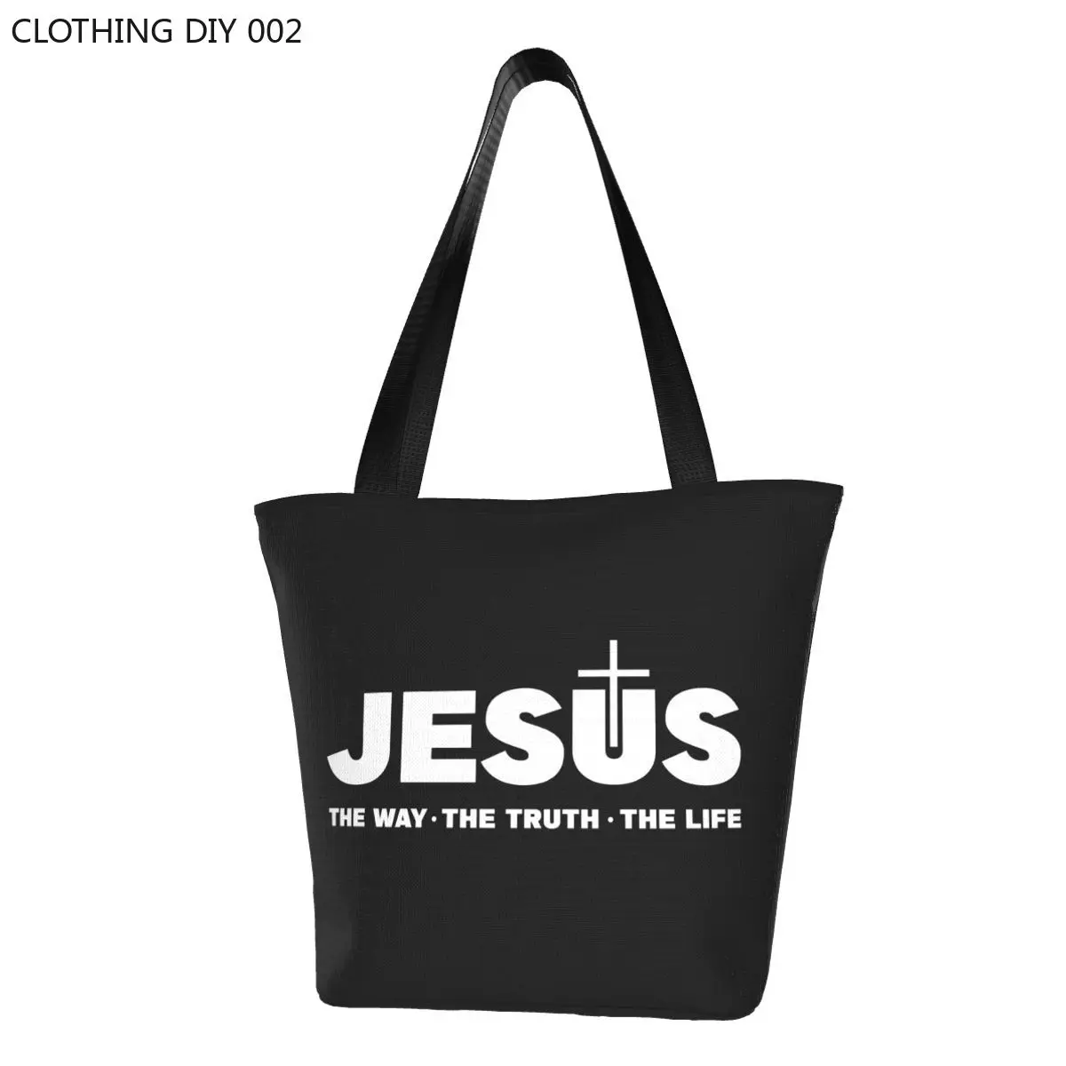 

Холщовая Сумка-тоут для покупок, сумочка на плечо с изображением Иисуса Христа дороги истины жизни, религиозная религия, христианская вера