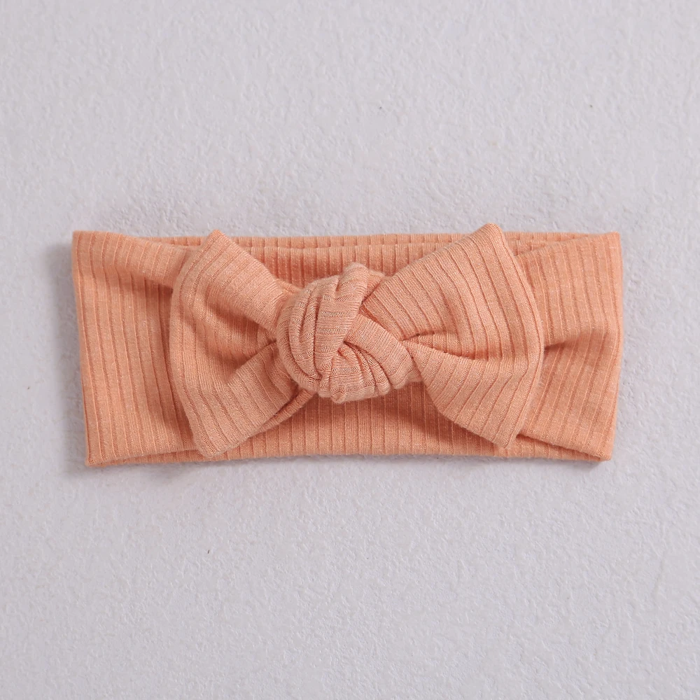 Baby Headband Elastic Knit Ribbed Bow Hair Accessories For Girls Kids Knit Turban Infant Headwrap Super Soft Hairband baby headband