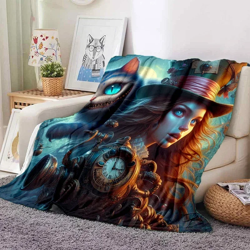 Cartoon 29 Style Alice in Wonderland Cheshire Cat Soft Flannel Blanket for Bed Bedroom Sofa Picnic,Throw Blanket for Outdoors 3D 6
