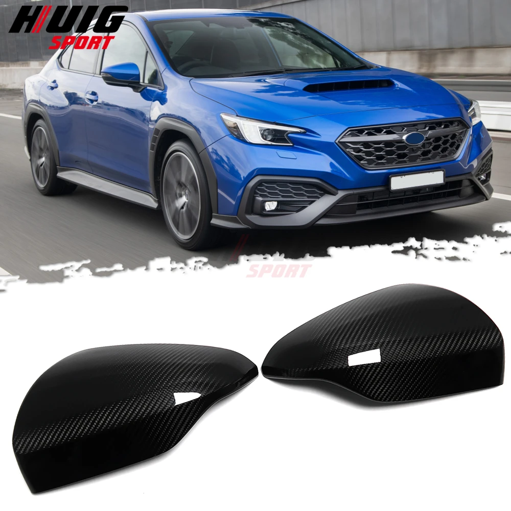 2pcsCarbonFiberCarSideRearViewMirrorCapShellCoverTrimFor