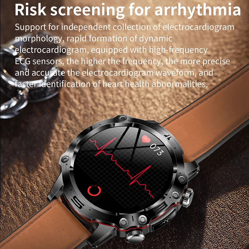 Men Smart Watch Blood Lipids Uric Acid Health ECG+PPG