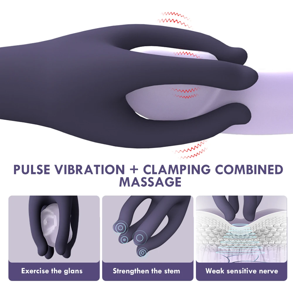 Masturbator For Men Glans Trainer Glans Vibrator Penis Massage Stimulator Lasting Delay Endurance Training Sex Toys For Men male masturbator cup male masturbator male masturbation aid
