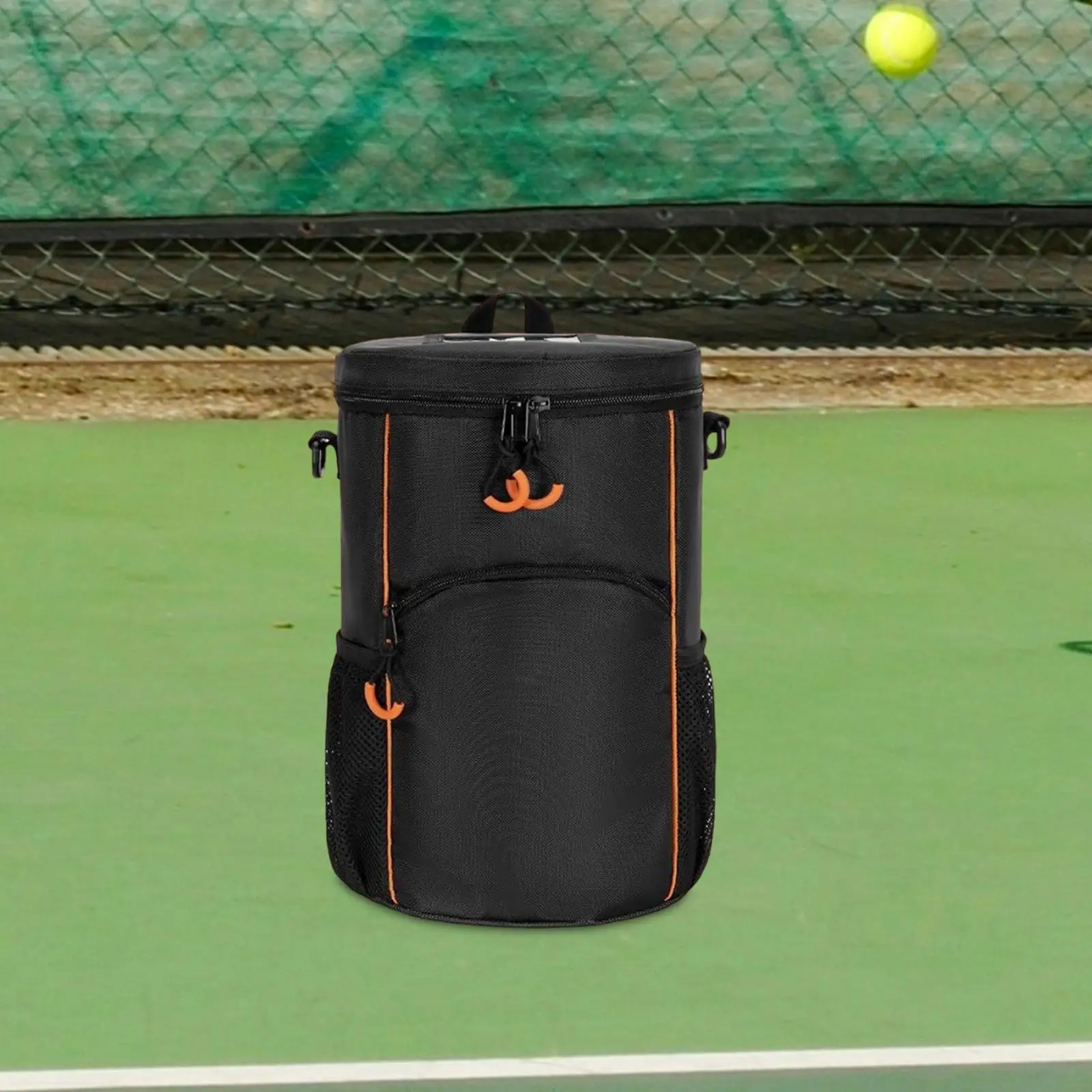Tennis Ball Bag Smooth Zipper Waterproof Tennis Ball Basket Adjustable Strap for Baseball Pickleball Balls Table Training