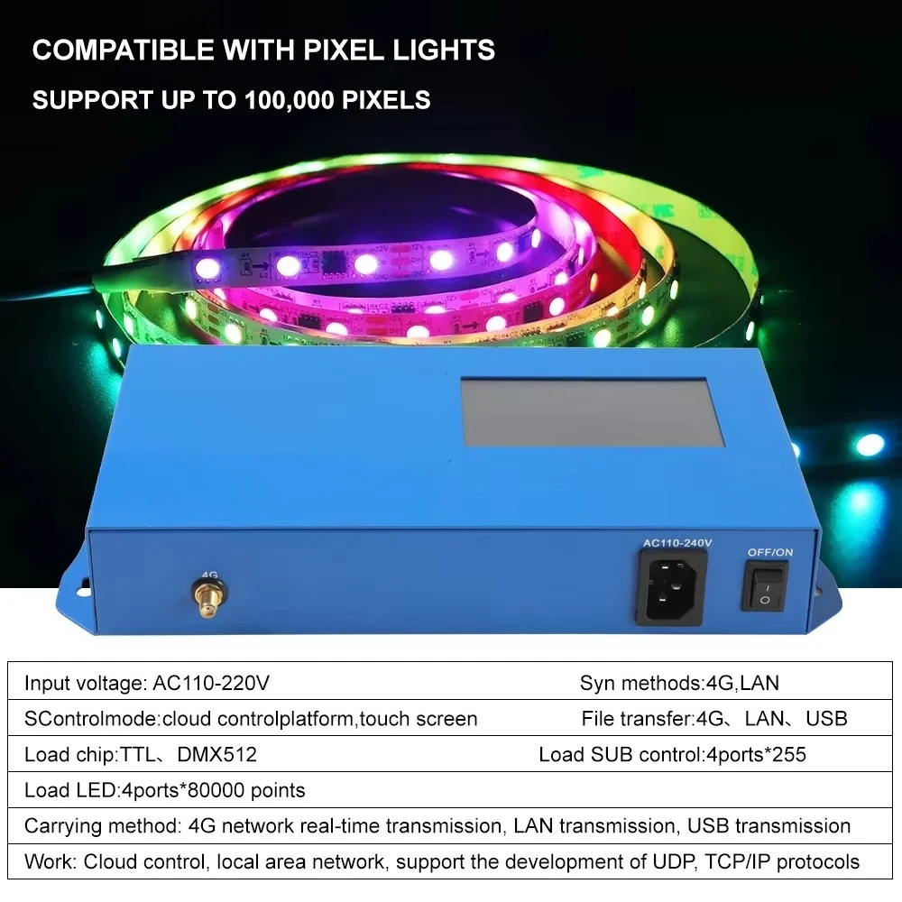 P804 8포트 DMX 512 시리얼 SPI 신호 RDM 디코더 마스터 RGB LED 스트립 라이트 일정 전압 프로그램 프로젝트 컨트롤러
