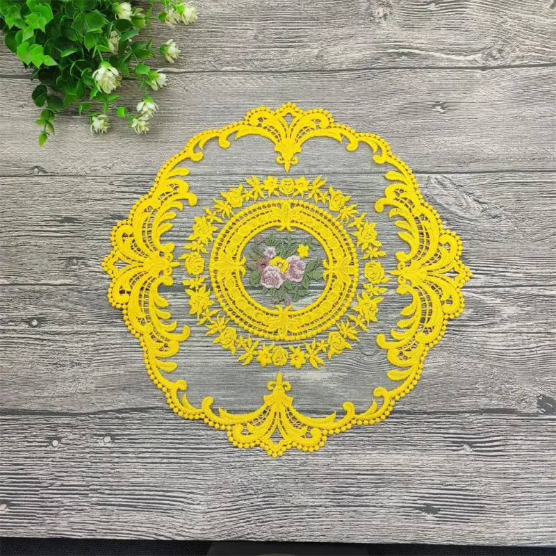 Vintage French Lace ins Mat Dining Table Embroidery Craft Placemat European Style Lace Insulation Anti-scald Coaster Table pads