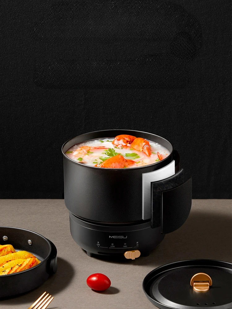 Folding Portable Travel with Small Multifunction Grill Hotpot Cooking and Frying Split Type Electric Hot Pot Mini Multicooker 4