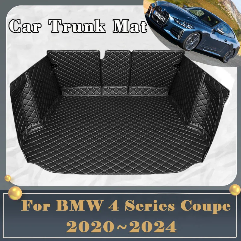 

Car Trunk Mat For BMW 4 Series Coupe 2020~2024 Dirt-resistant Fully Surrounded Trunk Mat Rear Cargo Tray Car Accessories 2023