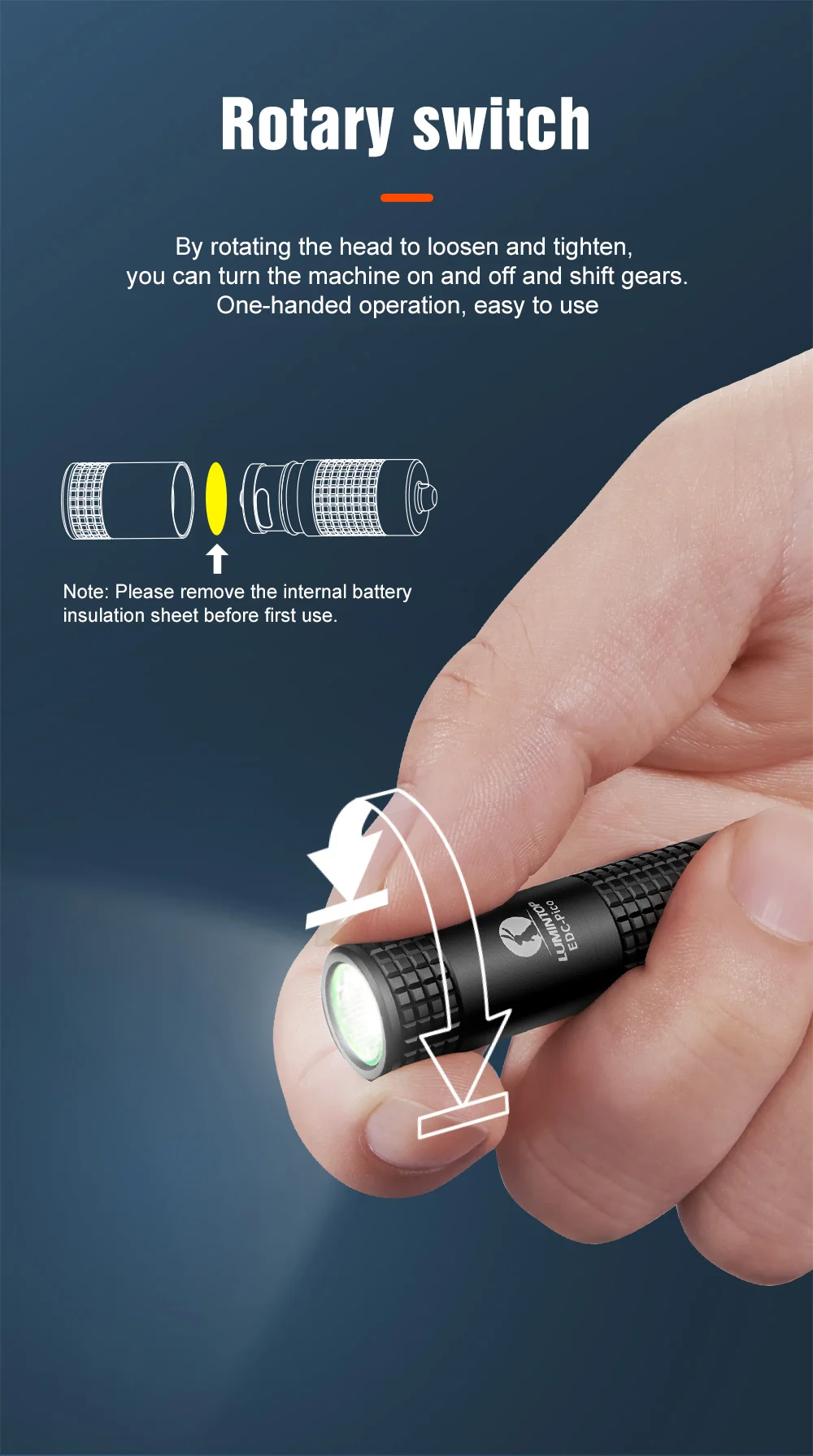 Lumintop EDC Pico Mini USB-Taschenlampe, superleichte Taschen-Schlüsselanhänger-Taschenlampe, 130 Lumen, 10280-Batterie, unterstützt 2 Modi, niedliche Taschenlampe – Detail 7