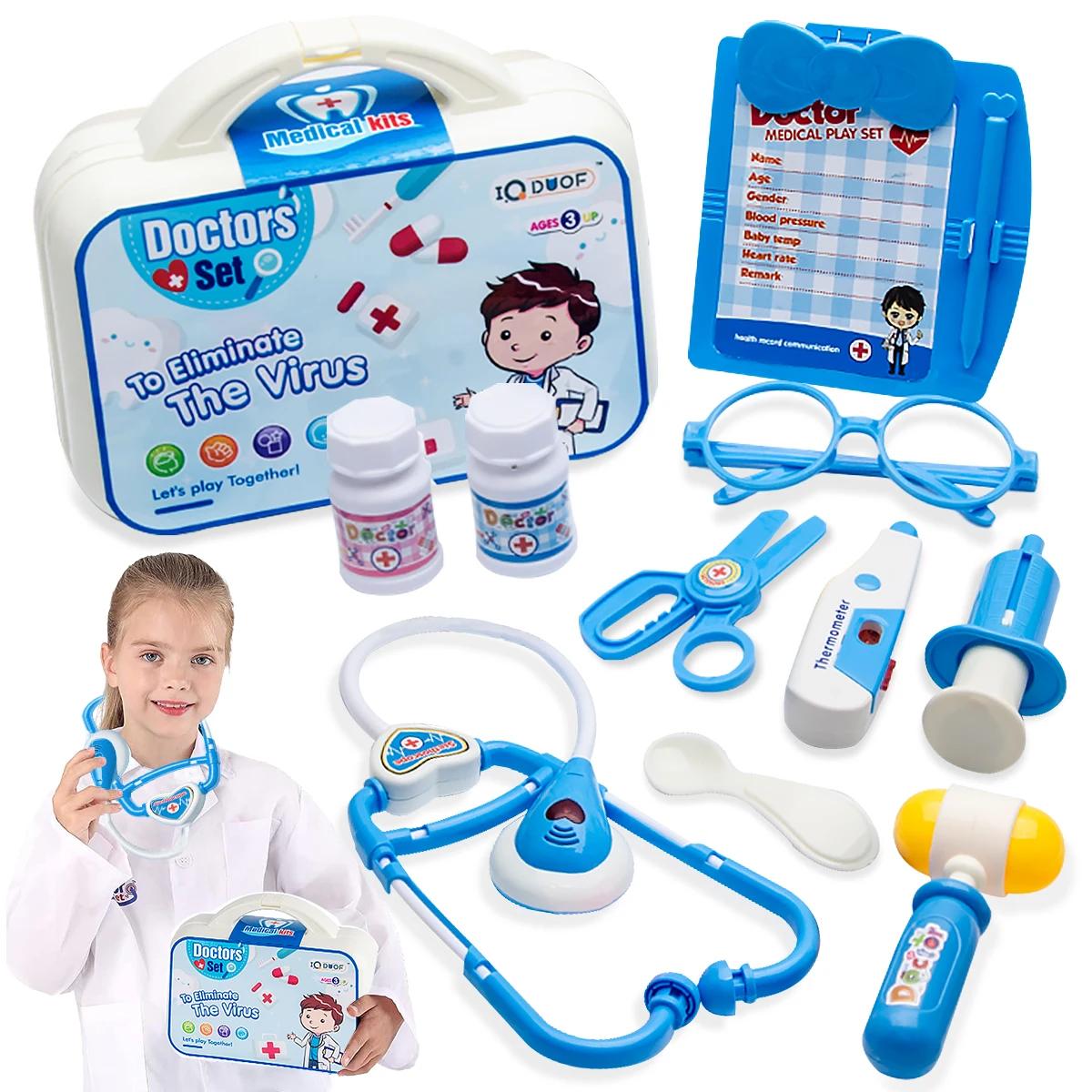 Set Doctor Médico Estetoscopio Juguete 7 Pzs - Del Tomate