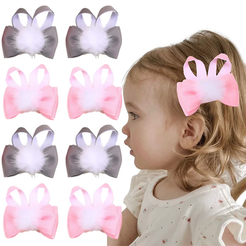 

ncmama 2Pcs Grosgrain Ribbon Bunny Ear Bow Hairpin for Kids Girls Cute Small Bowknote Hair Clip Baby Barrettes Hair Accessories