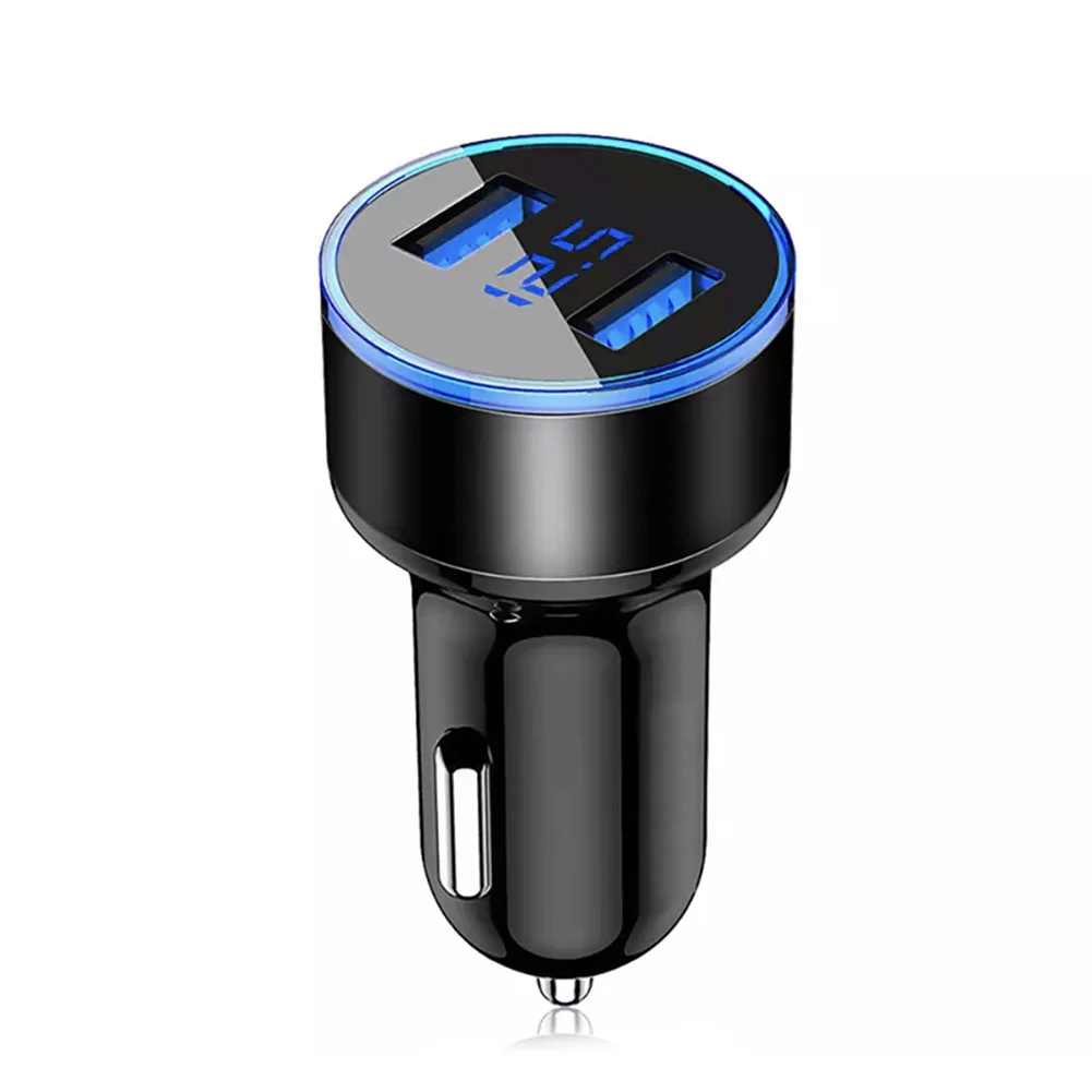 Dual USB Car Charger with LCD Voltmeter – 3.1A High-Speed Charging Adapter