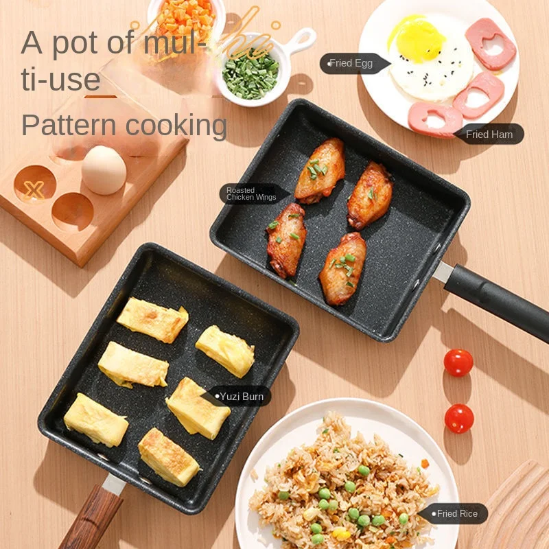 Tamagoyaki Japanese Omelette Pan Nonstick Egg Pan Rectangular pan Egg Roll Frying for All Stove