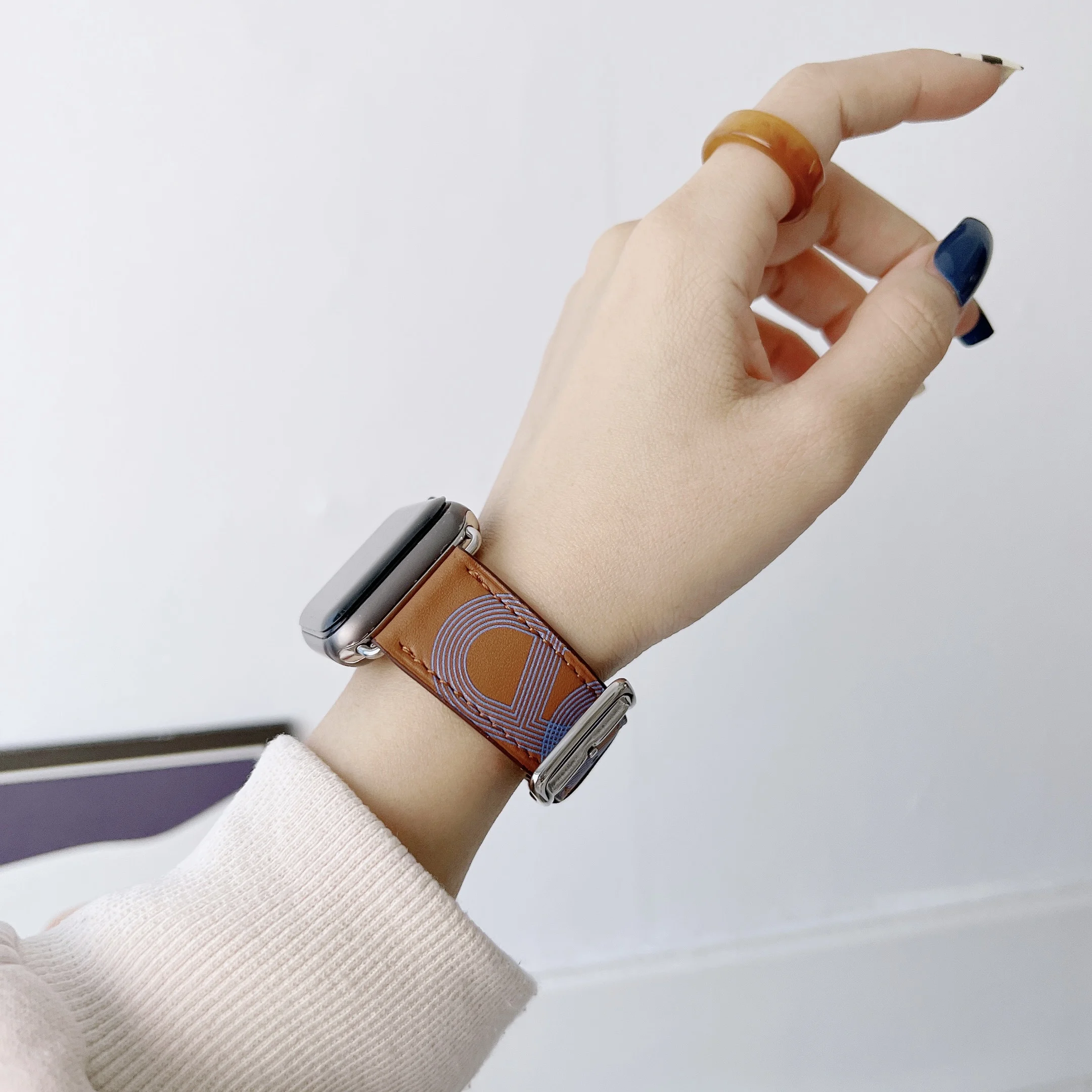 Leather Strap For Apple Watch Band 49mm 45mm 41mm 44mm 42mm 40mm 38mm Bracelet Wristband For iWatch Ultra 8 7 6 5 4 3 SE Correa