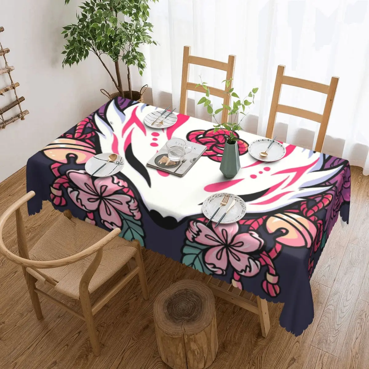 

Rectangular Tablecloth Tablecloth Fit 40"-44" Table Cloth Japanese Kabuki Table Covers