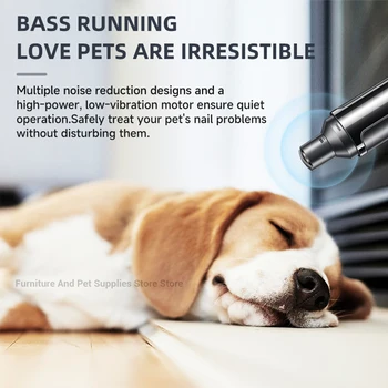 Electric Dog Nail Grinder Pet Nail Clipper USB Rechargeable Pet Nail Trimmers Painless with Polisher Wheel for Small/Large Pets 5