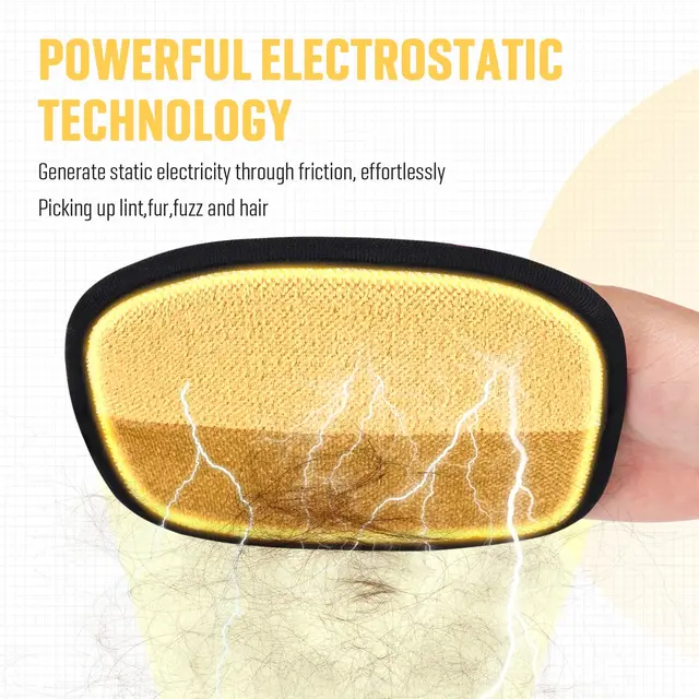Electrostatic Pet Hair Removal Glove,Reusable Cat Dog Hair Remover for Couch, Furniture,Carpet,Car Seat,Animal Fur Grooming Tool 2