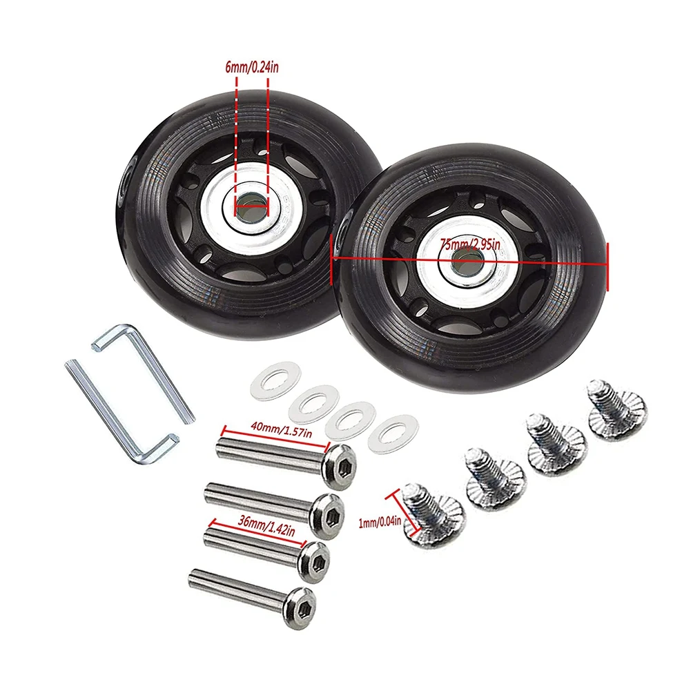 Suitcase Luggage Wheel Replacement Kit Rubber Universal Wheels Swivel