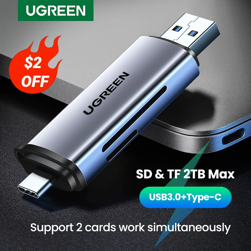 UGREEN rty Óraadó USB3.0&USB C hogy SD microsd TF Villám 3 számára PC Notebook kiegészítők smare memória cardreader SD rty Adapter