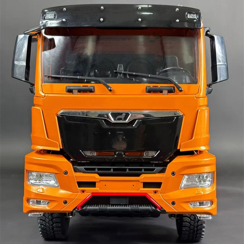 RC Trucks 1/14 6x6 RC Hydraulic Dump Truck CNC Metal Head Shell with Light and Sound System Metal RC Car Model Toys for Boys 4