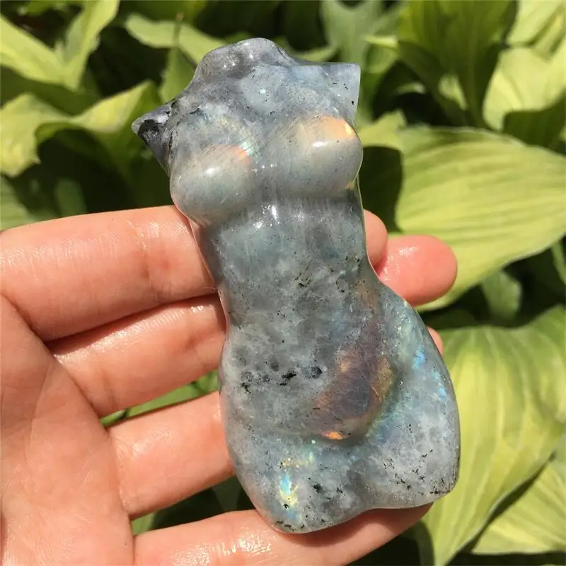 

Резная модель из природного Лабрадорита, модель торса рейки, статуи тела с вспышкой, украшение для дома, подарок, 1 шт.