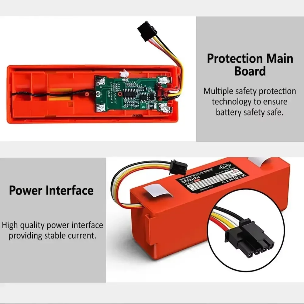 14.4V 6500mAh BRR-2P4S Robotic Vacuum Cleaner Replacement Battery For Xiaomi Roborock S55 S60 S65 S50 S51 S5 1S 1ST MAX S6 Parts - Image 3