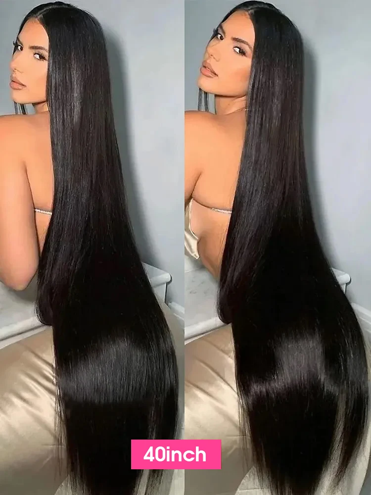 30 40Inch 250 Density Straight Lace Front Human Hair Wigs 13x6 HD For Women Glueless 13x4 Transparent Lace Frontal Wigs On Sale 3