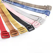 2022 New Arrival Fashion Belt Women Men Unisex Plaid PC Rectangle Buckle Quality Colorful Casual Trend Luxury Brand Designer