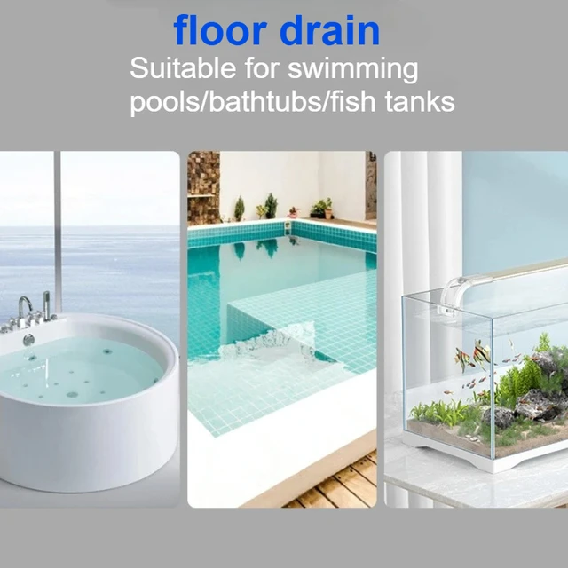 ท่อระบายน้ำอ่างอาบน้ำทรงสี่เหลี่ยม ทำจากทองเหลืองเคลือบโครเมียม ระบายน้ำเร็ว ป้องกันการอุดตัน สำหรับสระว่ายน้ำ ตู้ปลา ห้องน้ำ 1