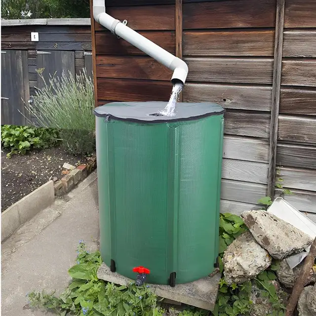 66 Gallon Összecsukható Esőhordó Nagy Kapacitású Esővíz -Gyűjtő Betakarítás Víztartály Kollekció Tartály - Image 4