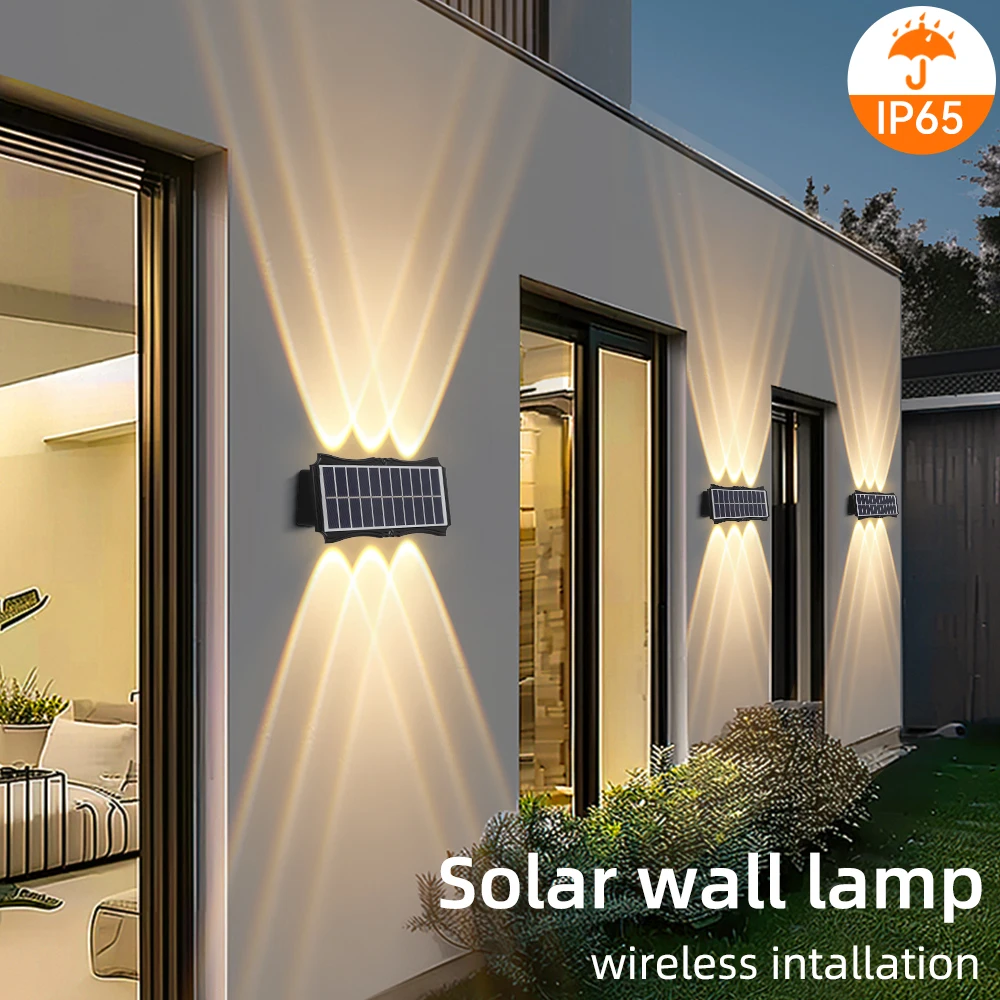 Lámpara Solar De Pared Decorativa Impermeable Para Exterior