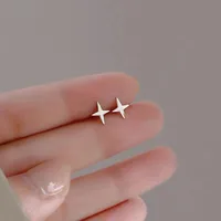New Heart Stud Earrings for Women Hypoallergenic Daily Wear Minimalist Cute Star Silver Color Ear Girls Pierc Jewelry Gifts