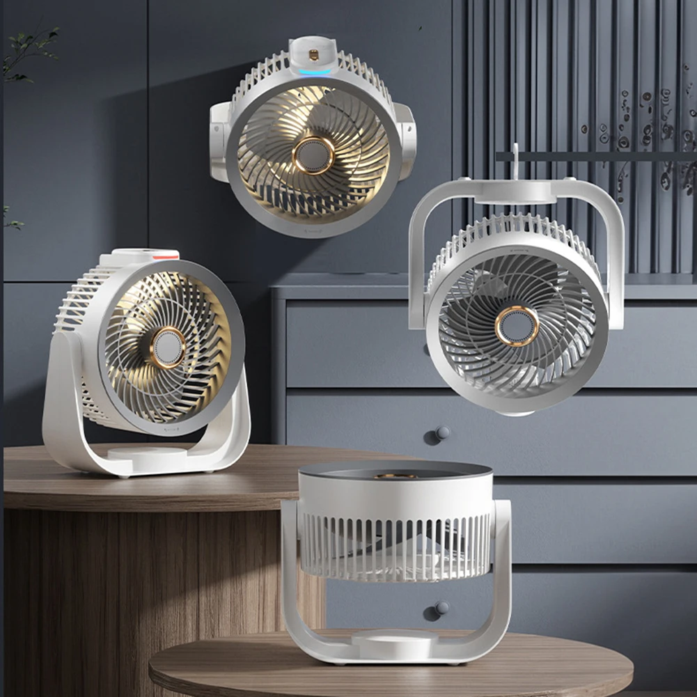 USB 충전식 접이식 테이블 팬 4단계 LED 조명 무선 휴대용 저소음 팬 환풍기 무선 벽걸이형 팬