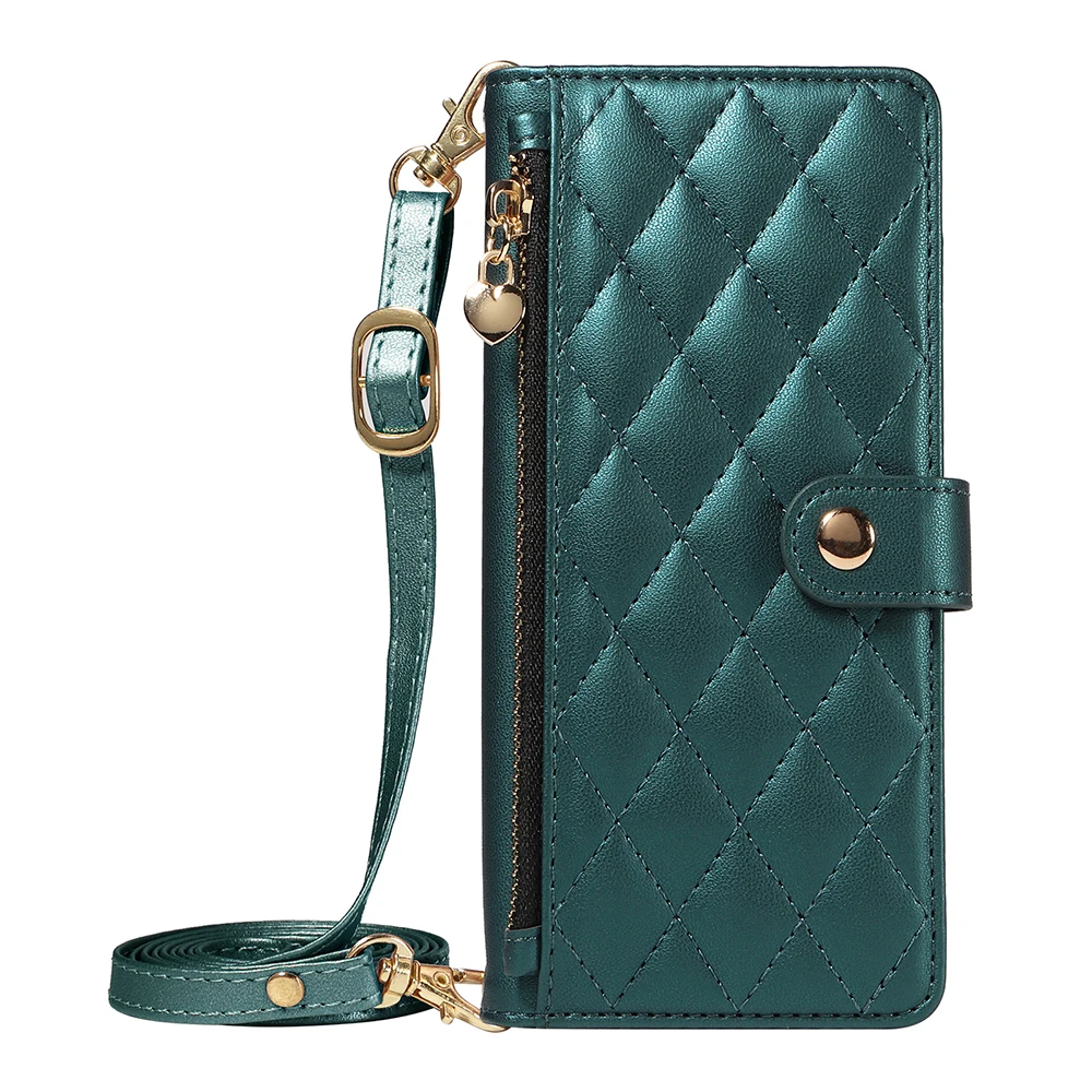 Crossbody Strap Multi-Card Slot Wallet Phone Case Cover