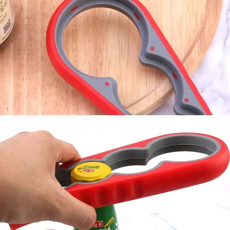 1pc Multifunctional 4-in-1 Jar Opener, Jar Gripper, Lid Opener, Can Opener, Bottle  Opener